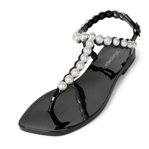 Jeffrey Campbell Black Pearlesque T Sandals